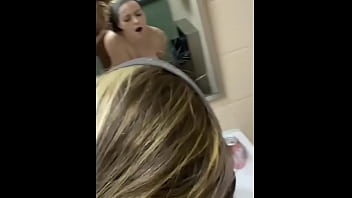 Charming lass receives intense public restroom pounding