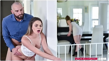 Athena Faris performs a seductive footjob on her stepdad undercover