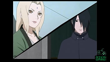 Naruto的成熟卡通恶搞,Tsunade和Sasuke在性姿势中