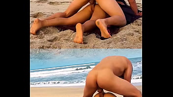 A fitness enthusiast gets surprised by an unknown man on the beach and engages in anal sex